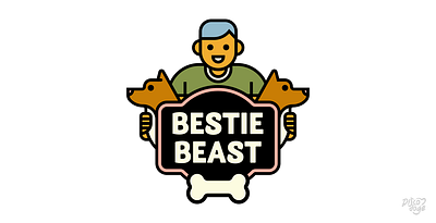 Bestie Beast animal bone branding crest design digital dog human icon illustration logo minimal simple vector