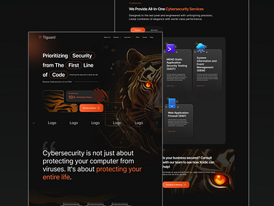 Tiguard - Cybersecurity Website cybersecurity dark mode design tiger ui ux website