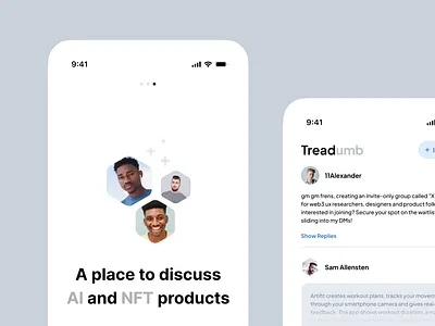 NFT - Social media ai community concept design minimal mobile nft platform product social media ui uidesign userinterface