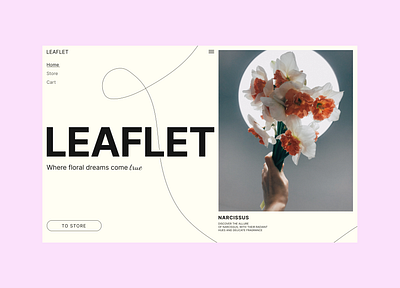 Flower Store Hero Screen design hero screen ui web
