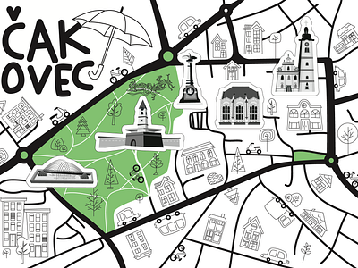 Čakovec city map adobe illustrator design illustration maps vector