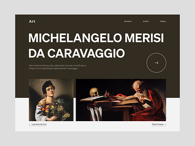 Caravaggio art caravaggio design ui ux web webdesign