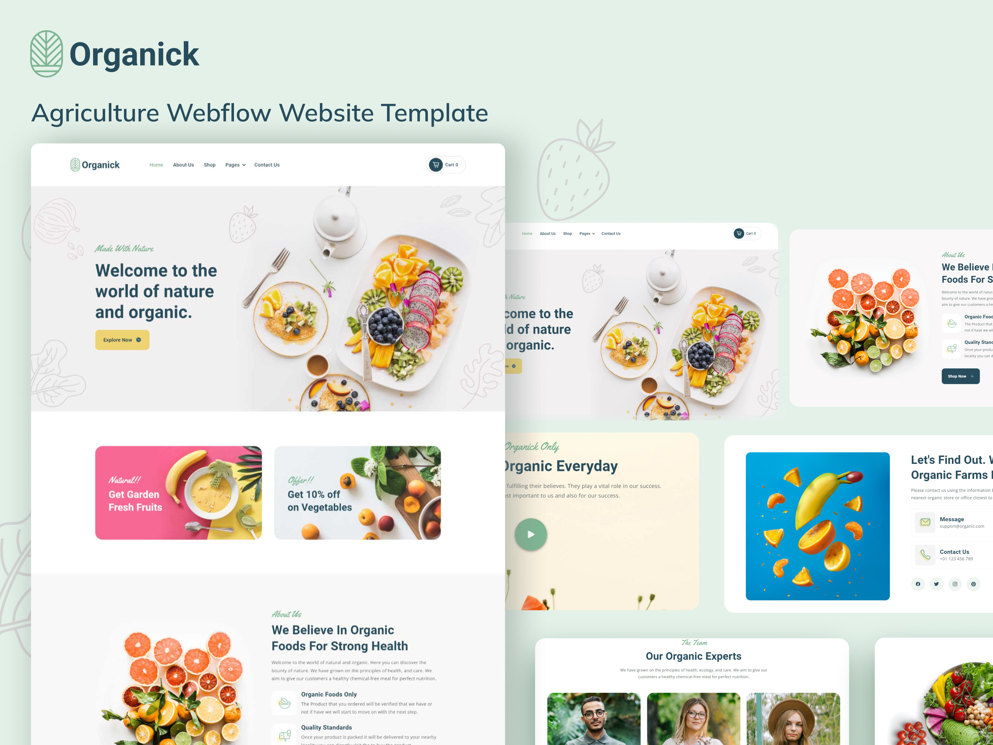 Organick - Agriculture Webflow Website Template Design by VictorFlow on ...