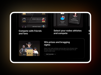 Fantasy Rodeo Landing Page animation clean creative game design landing page rodeo ui design