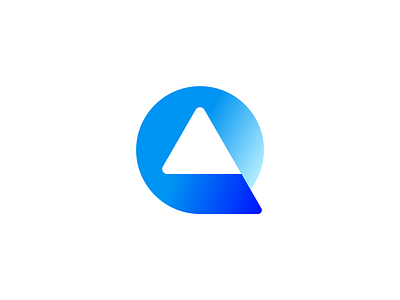 Letter Q – Logo Concept // For SALE blue brandforma branding crypto design for sale geometric gradient graphic design grow icon inside letter q logo logotype mark shadow sign token triangle