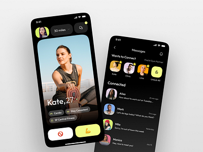Gym partner finder app 💪 app buddy design fitness gym mobile mobile app sport ui