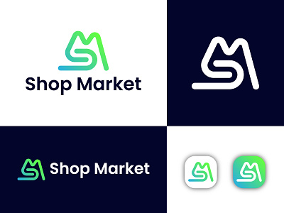 Shop Market Logo Design | S + M ecommerce logo concept brand design brand identity branding e commerce ecommerce logo icon identity logo logo design logo maker logotype minimalist logo modern logo online shop logo online shopping shop market logo shopping logo sm logo design store logo typography