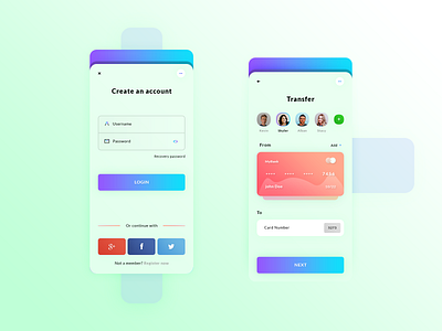 Transfert App app application brand branding creativemarket credit cards graphic design illustrator ai login sign up sign in photoshop psd print designer product designer seraphin brice smartphone mobile social media transfert typo typography ui ux designer user