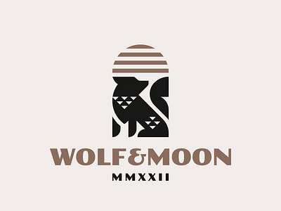 WOLF & MOON concept design logo moon wolf