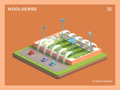 HODLVERSE - Football stadium 3d animation blockchain branding city game graphic design illustration isometric landing page logo lowpoly marketing metaverse motion graphics nft render ui ux web3