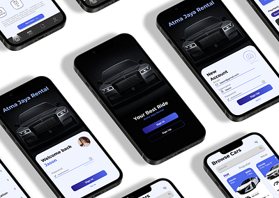 Atma Jaya Rental - Car Rental Mobile App app branding car car rental design graphic design illustration mobile mobile app typography ui uiux ux