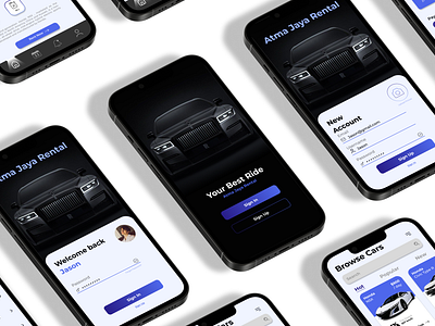Atma Jaya Rental - Car Rental Mobile App app branding car car rental design graphic design illustration mobile mobile app typography ui uiux ux