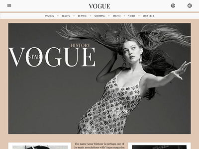 Site Vogue Star History app branding design graphic design ui ux vector