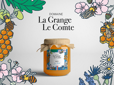 La Grange Le Comte labels artwork branding design fine foods graphic design honey illustration label design packaging