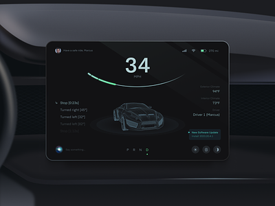 Concept of autonomous car interface autonomous darkmode dashboard deep tech design electric car interface self driving ui ux