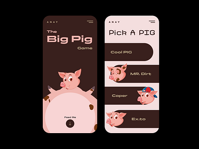 Day 2 | Big Pig | Mobile UI branding challenge design farm figma graphic design illustration motion graphics pig ui ux