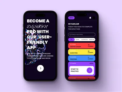 E Learning app app app design app ui design application design da dark design ios iphone learning mobile mobile application mobile ui trend ui ui ux