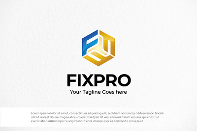 Letter (F) Logo in Hexagon Shape affordable logo design web