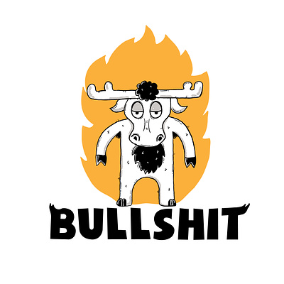 BULLSHIT art branding bull cartoon character design drawing graphic design illustration illustrator logo vector