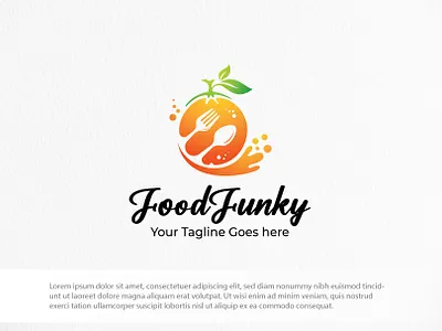 Stylish (Food Logo) logo template. affordable logo design market orange juice