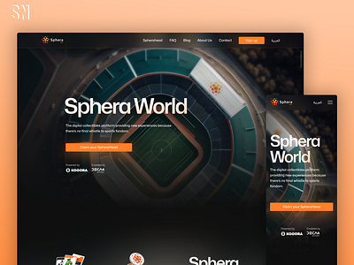 Sphera World - Sports NFTs Marketplace Landing Page branding design landing page ui ux uxui design web design