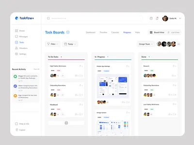 Task Management Boards - Web App application boards design management taskflow taskmanagement tasks ui ux webapp website