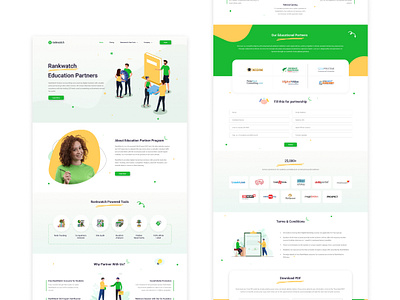 Education Partner Website app branding colorcombination design illustration landingpage logo mobile typography ui ux websitedesign