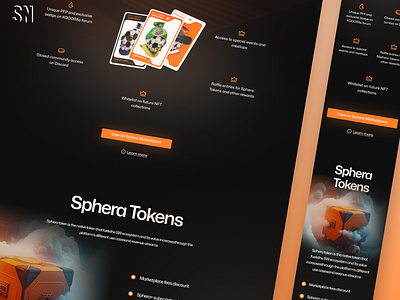 Sphera World - Sports NFTs Platform design landing page marketplace nft ui ux uxui design web design