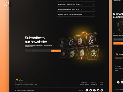 Sphera World - Sports NFs Platform contact form design faq footer form landing page ui ux uxui design web design