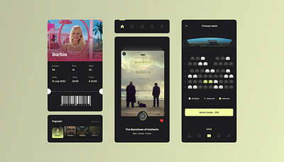 Movie Nights app cinema design home page mobile app movies navigation bar ticket ui