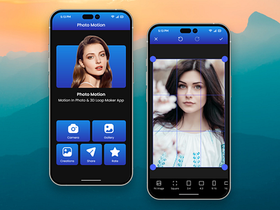 Photo Motion App Ui Design graphic design innovation photo photo editing photo maker redesign redesign solution