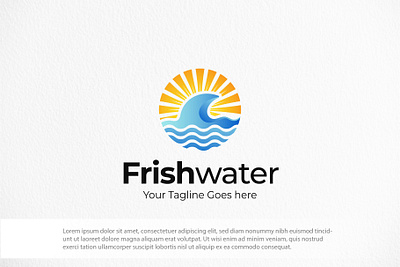 Stylish (nature) logo template. affordable logo design logo waves
