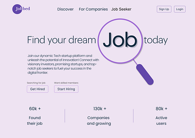 Jobbed , finding job made easier design figma find job graphic design hire talent ui web design website