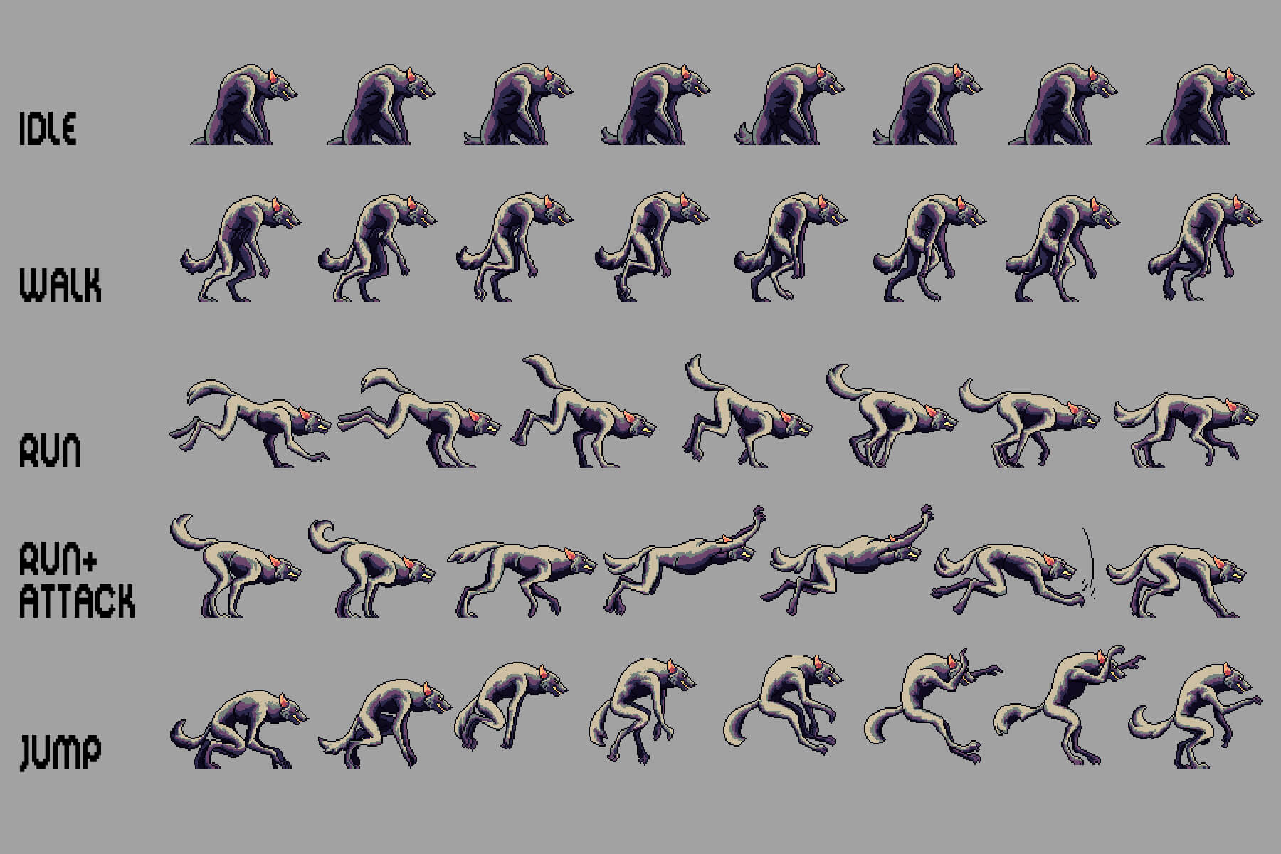 Free Werewolf Sprite Sheets Pixel Art by 2D Game Assets on Dribbble