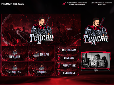 Dark colors/ war vibes full Twitch package animation branding design graphic design illustration logo motion graphics streaming twitch twitch overlay ui vector
