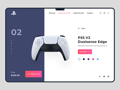 PES Controller Product Page controller page design product design product page ps5 ui ui design website design