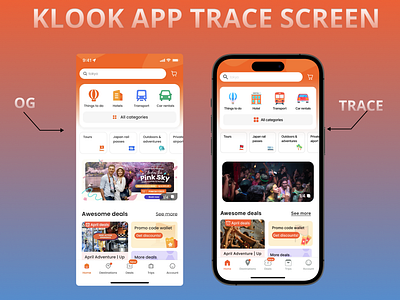 KLOOK APP HOME SCREEN RECREATED branding design illustration inspiration ios mobile app recreate screen ui