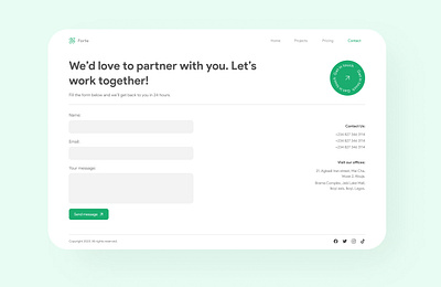 A contact form for a business website. app app design design figma product design ui