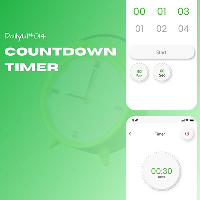 Dailyui#014:countdown timer adobephotoshop dailyui design figma green interfacedesign ui