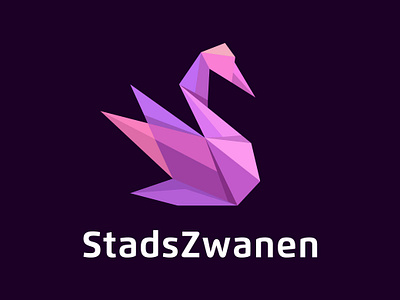 Geometric Logo Branding Work | StadsZSwanen | Swan Logo branding design geometric geometric logo graphic design logo logo design low poly polygonal polygonal logo swan swan logo