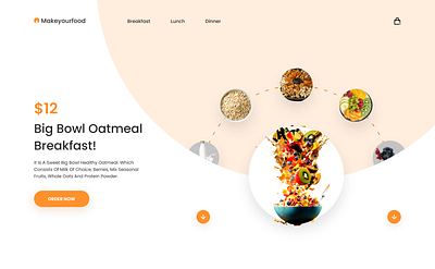 C advertising banner design branding concept design eccomerce food ordering online food ui website design
