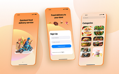Food Delivery App Design ios ios 17 ui