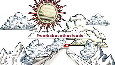 SWISS // #workabovetheclouds branding design film illustration social media campaign