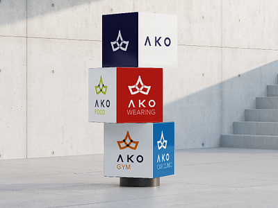 AKO Holding Logo design branding graphic design holding logo wordmark