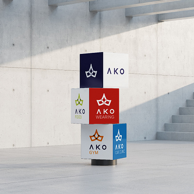 AKO Holding Logo design branding graphic design holding logo wordmark