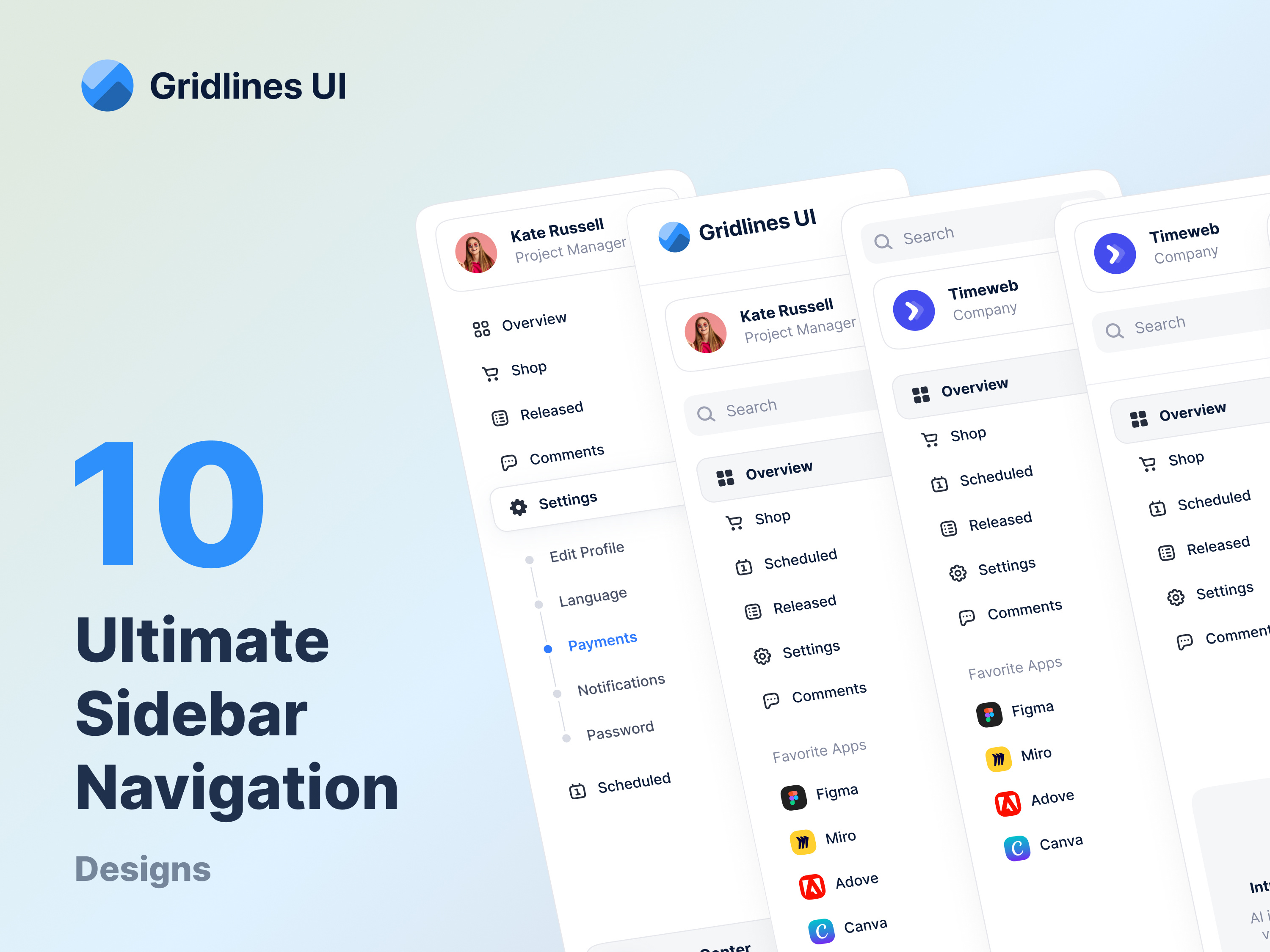 10 Ultimate Sidebar Navigations menu nav navigation side bar sidebar sidenav ui web