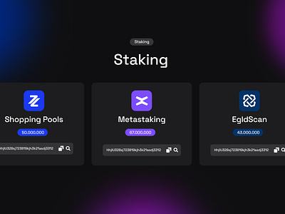 Staking UI for Crypto Website bitcoin black clean crypto cryptocurrency dark design ethereum gradients ui web website zpay