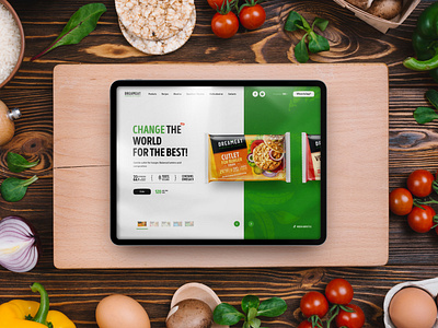 Web design for the website for vegetable products animation branding design figma graphic design inspiration logo motion graphics prototype ui ux vegetables webdesign webdevelopment