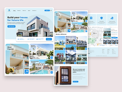 Property Agency Website UI UX Design 3d branding creative design fig graphic design illustration landingpage logo typography ui ux vector web web design website