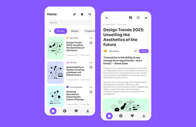 Blogging app 091 91 article blog blog app blogging app branding challenge curated for you daily ui 091 dailyui dailyui091 design e commerce medium news news webpage picked for you ui uiux